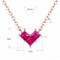 Square CZ Heart Love 925 Sterling Silver Necklace