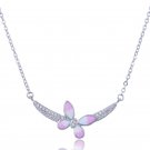 Butterfly CZ 925 Sterling Silver Adjustable Necklace