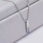 Blue White Cubic 925 Sterling Silver CZ Necklace