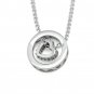 Rotatable Love Heart White Gold/Rose925 Sterling Silver Necklace