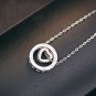 Rotatable Love Heart White Gold/Rose925 Sterling Silver Necklace