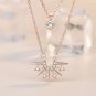 CZ Sunrise Sunshine Double Layer 925 Sterling Silver Necklace