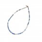 Hot Geometry Round Square Natural Blue Gemstone 925 Sterling Silver Necklace