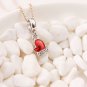 Yellow/Red Enamel Mini Cubic Zirconia Glove 925 Silver Pendant