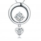 Elegant Simple Circle Heart 925 Sterling Silver Pendant