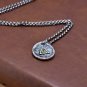 Men Green All-seeing Eye 925 Sterling Silver Round DIY Pendant