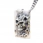 Men Vintage Skull Head 925 Sterling Silver DIY Pendant