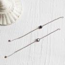 Round Shell Pearl/Black Agate 925 Sterling Silver Beads Bracelet
