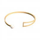 Shell Pearl Triangle 925 Sterling Silver Adjustable Bangle