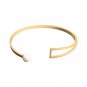Shell Pearl Triangle 925 Sterling Silver Adjustable Bangle