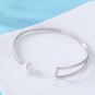 Shell Pearl Triangle 925 Sterling Silver Adjustable Bangle