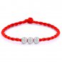 Silver Round Carving Lucky Bead Red 925 Sterling Silver Bracelet
