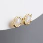Women Office Oval Created Opal 925 Sterling Silver Stud Earrings