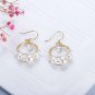 Double Shell Pearls Cubic Zirconia 925 Sterling Silver Dangling Earrings