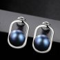 Hollow Half-Round Natural Pearl 925 Silver Stud Earrings
