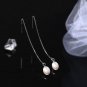Oval Natural Pearl 925 Sterling Silver Dangling Earrings