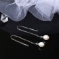 Oval Natural Pearl 925 Sterling Silver Dangling Earrings