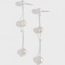Irregular Natural Pearl Tassels 925 Sterling Silver Dangling Earrings