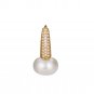 Lady Natural Pearls CZ Circle 925 Sterling Silver Hoop Earring (Single)