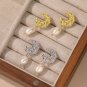 Natural Pearl 925 Sterling Silver Crescent Moon Dangling Earring (Single)