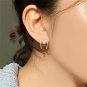 Office Round Shell Pearls Hollow C Shape 925 Sterling Silver Stud Earrings