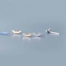 Sweet Cubic Zirconia Smile 925 Sterling Silver Stud Earrings