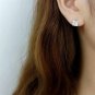 Mini Cubic Zirconia Square 925 Sterling Silver Earring Buckles