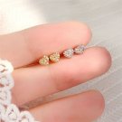 Cubic Zirconia Heart Love You 925 Sterling Silver Stud Earrings
