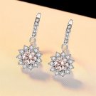 Beautiful Cubic Zirconia Flower 925 Sterling Silver Dangling Earrings