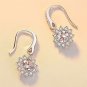 Beautiful Cubic Zirconia Flower 925 Sterling Silver Dangling Earrings