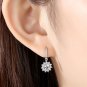 Beautiful Cubic Zirconia Flower 925 Sterling Silver Dangling Earrings