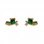 Green CZ Square 925 Sterling Silver Stud Earrings
