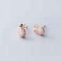 Cute Fruit CZ Pineapple 925 Sterling Silver Stud Earrings