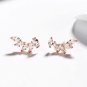 Beautiful CZ Leaves 925 Sterling Silver Studs Earrings