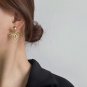CZ Peacock Tail Double Use 925 Sterling Silver Dangling Earrings