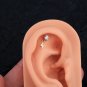 Graduation CZ Lighting 925 Sterling Screw Flat Stud Earring (Single)