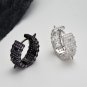 Men Fashion Micro Setting CZ Rivet 925 Sterling Silver Hoop Earring (Single)