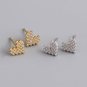 Gift Micro Setting CZ Heart 925 Sterling Silver Sweet Stud Earrings