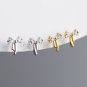 Mini Girl CZ Bow-knot 925 Sterling Silver Sweet Stud Earrings