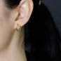 Modern Green CZ Snake Shape 925 Sterling Silver Hoop Earrings