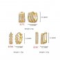 Micro Setting CZ V Shape Rectangle Round 925 Sterling Silver Hoop Earrings