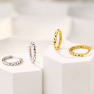 Classic Colorful CZ Round Circle 925 Sterling Silver Hoop Earrings