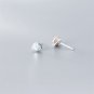 Cute Mini Blue Shell 925 Sterling Silver Stud Earrings