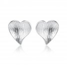 Honey Moon Drawing Heart 925 Sterling Silver Studs Earrings