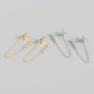 Geometry Tassels CZ 925 Sterling Silver Dangling Earrings