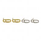 Geometry Paper Clip 925 Sterling Silver Stud Earrings