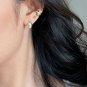 Cute Croissant Bread 925 Sterling Silver Hoop Earrings