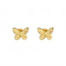 Cute Flying Butterfly 925 Sterling Screw Flat Stud Earring (Single)
