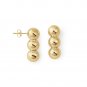 Office Round Beads S999 Sterling Silver Gold Plated Big Statement Earrings