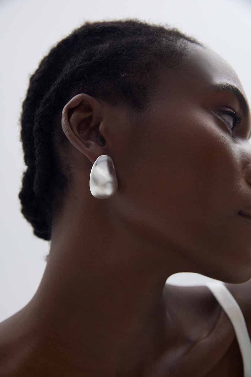 Oval S999 Sterling Silver Hypoallergenic Stud Extra Large Earrings (Pre-Sale)